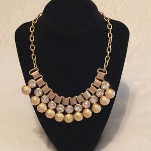 Statement Gold and Crystal Necklace